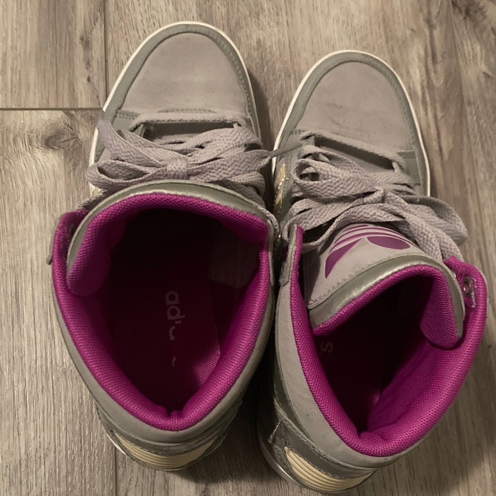 Adidas High-Top Sneakers - Gray and Purple - Picture 6 of 7
